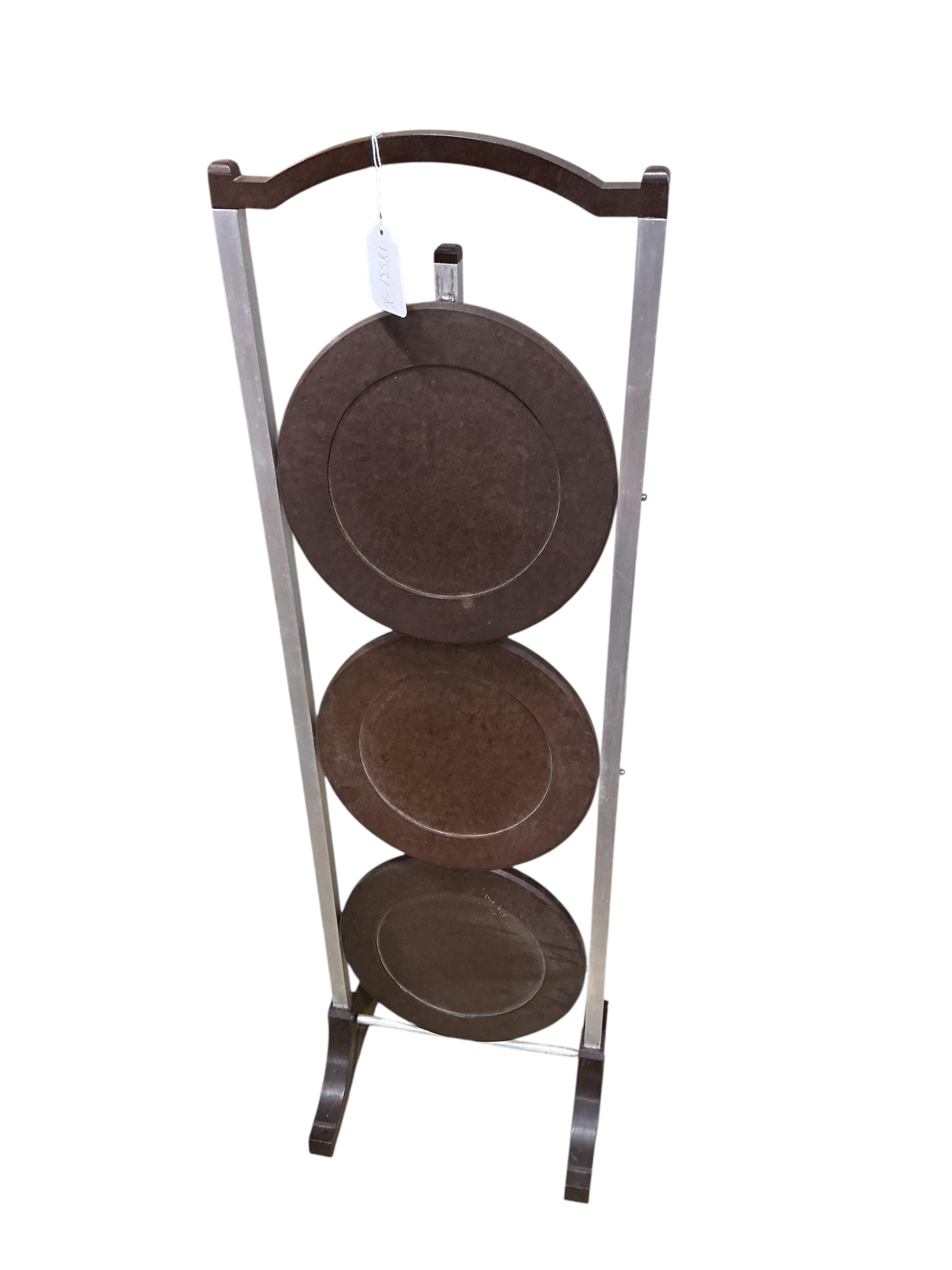 A Bakelite cake stand, width 29cm, depth 27cm, height 94cm